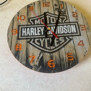 Harley-Davidson Orange and Black Wall Clock